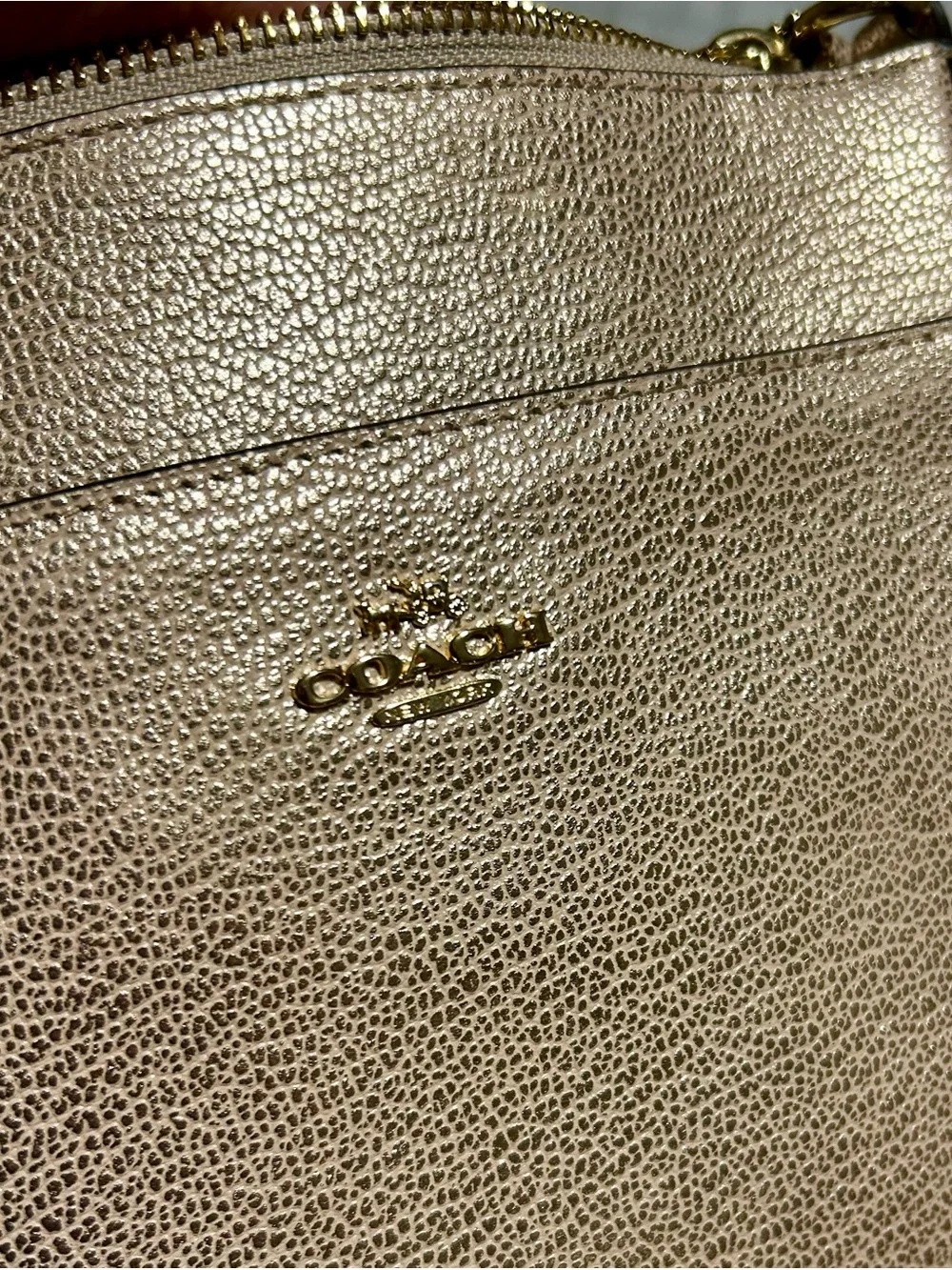 Coach Metallic Rose Gold Crossbody Pouch
